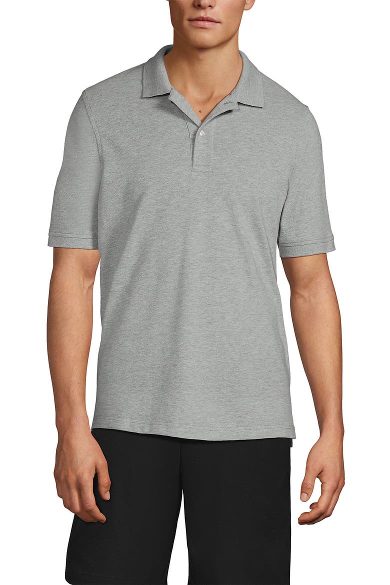 School Uniform Young  Short Sleeve Mesh Polo Shirt, Main, color, Gray Heather
