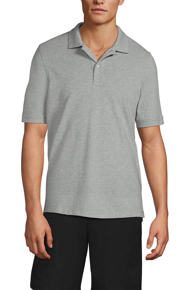 Lands' End School Uniform Young Short Sleeve Mesh Polo Shirt, Main, color, Gray Heather