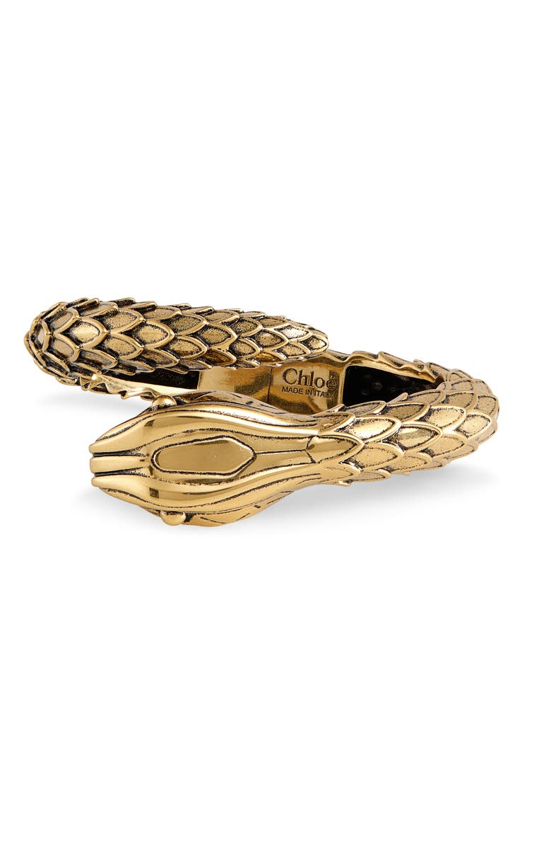 Chloé Snake Cuff Bracelet, Main, color, Vintage Gold