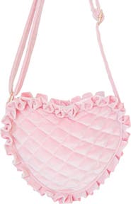 Bits & Bows Velvet Ruffle Girls' Heart Purse