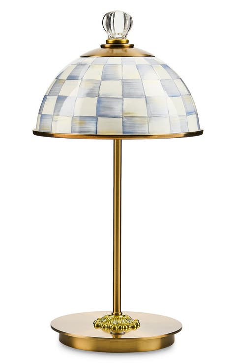 Sterling Check LED Rechargeable Dome Table Lamp