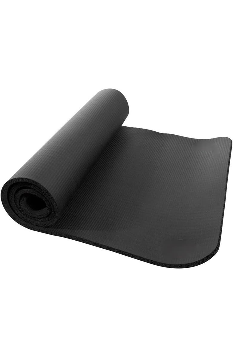 Power Systems Premium Club Mat - Durable, Cushioned & Easy-Clean Fitness Mat, Alternate, color, Black