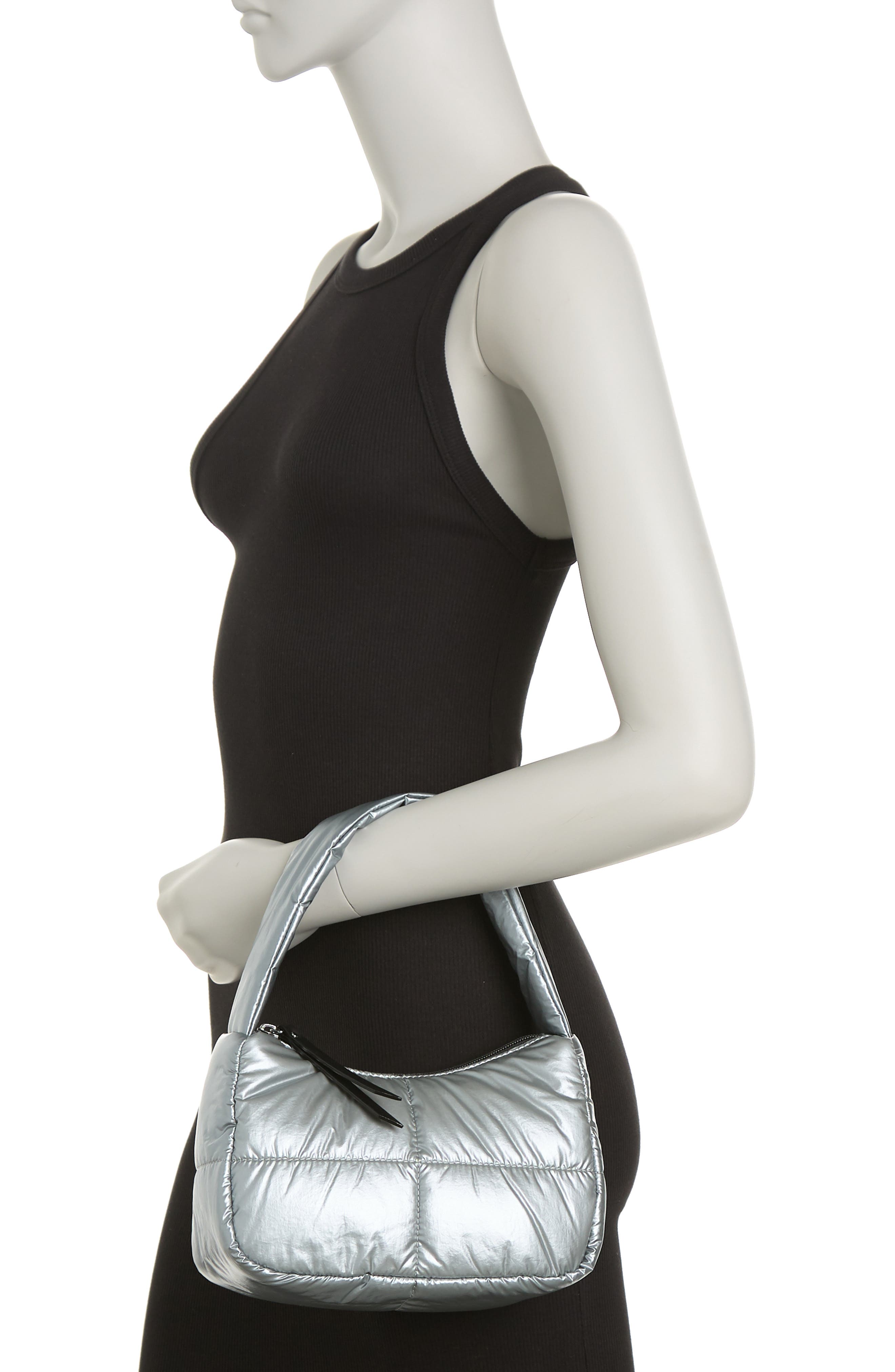 Circus by Sam Edelman Malibu Quilted Puffer Shoulder Bag, Alternate, color, SILVER
