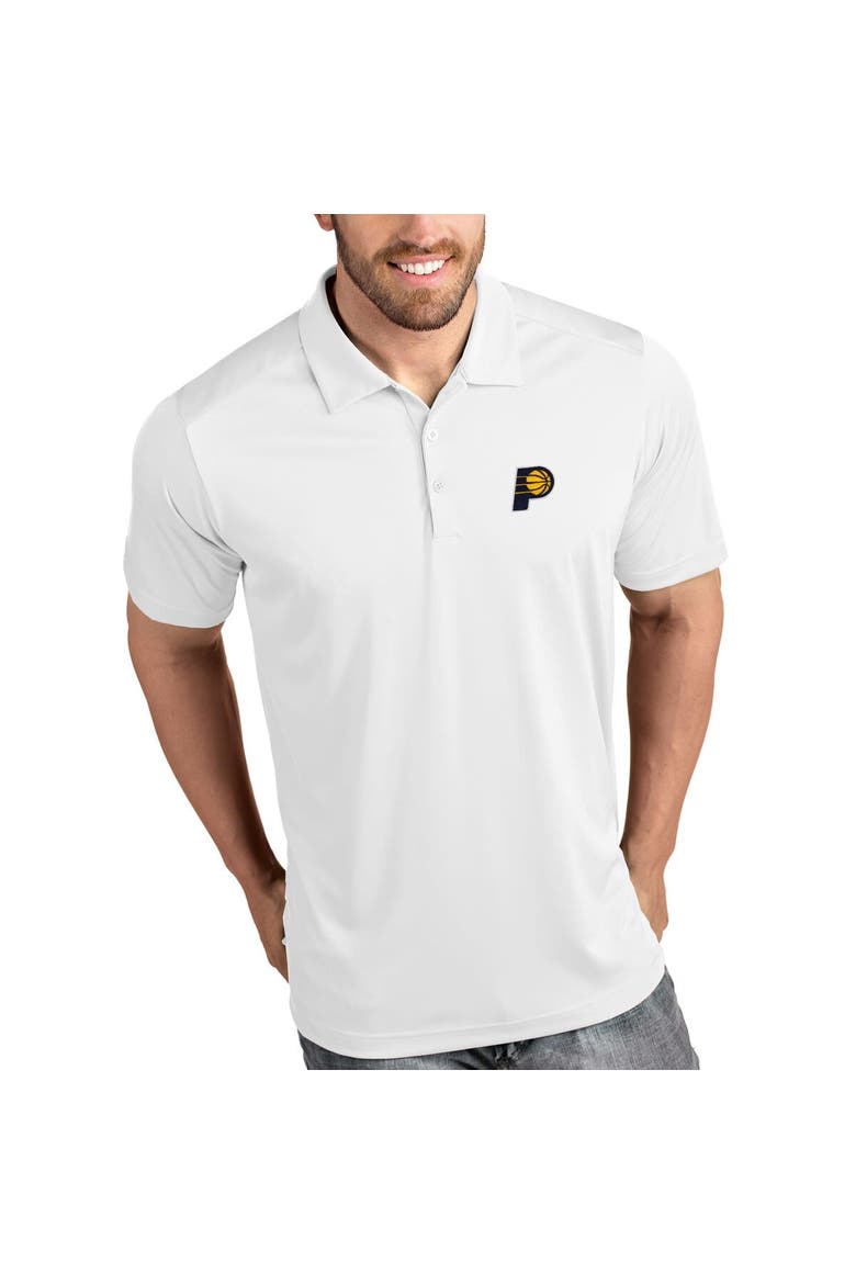 Men's Antigua White Indiana Pacers Tribute Polo, Main, color, White