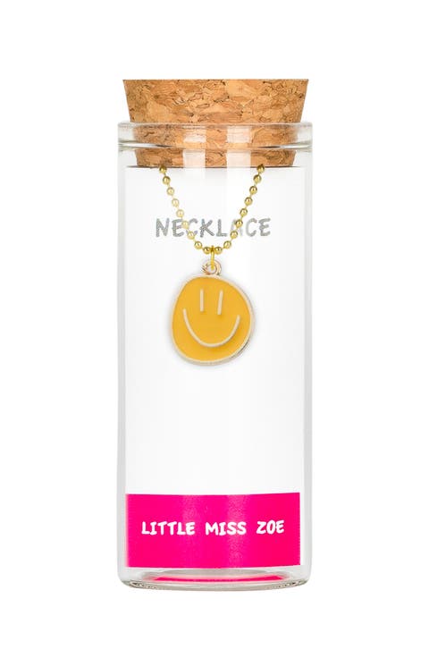 Smiley Charm Necklace in Gift Bottle