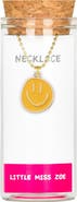 Little Miss Zoe Smiley Charm Necklace in Gift Bottle