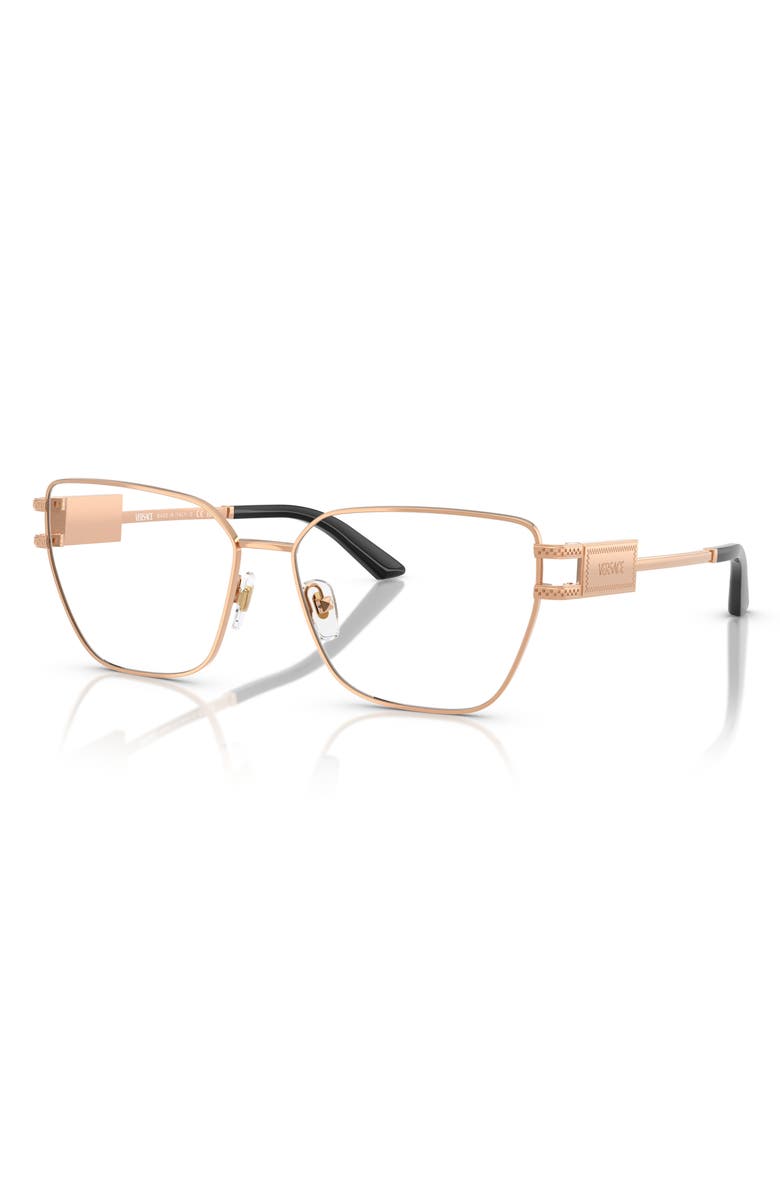 Versace 57mm Pillow Optical Glasses, Alternate, color, Rose Gold