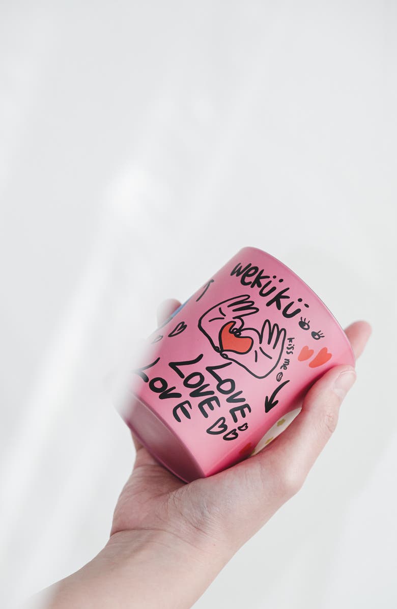 WEKUKU Hold on Tight Berry Scented Candle & Holder Gift Set, Alternate, color, Pink