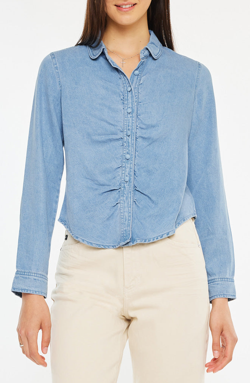 Kancan Evie Fitted Long Sleeve Shirt In Blue