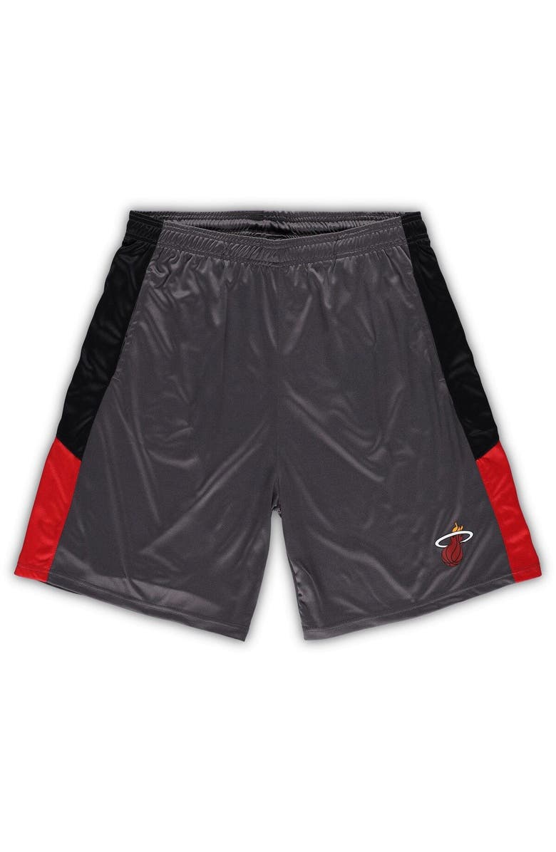 FANATICS Men's Fanatics Branded Gray Miami Heat Big & Tall Shorts, Main, color, Gray