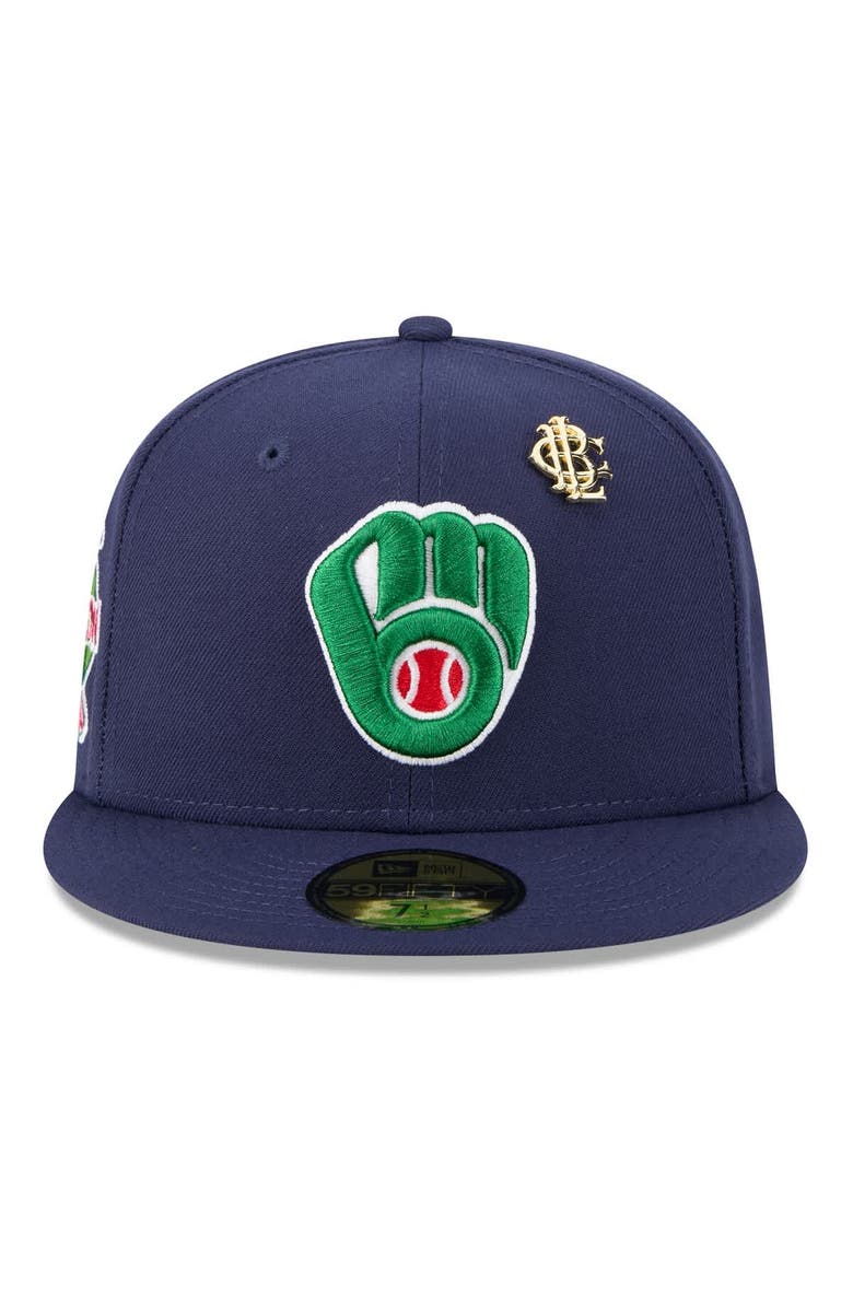 New Era Men's New Era  Navy Milwaukee Brewers 2025 Big League Chew 59FIFTY Fitted Hat, Alternate, color, 