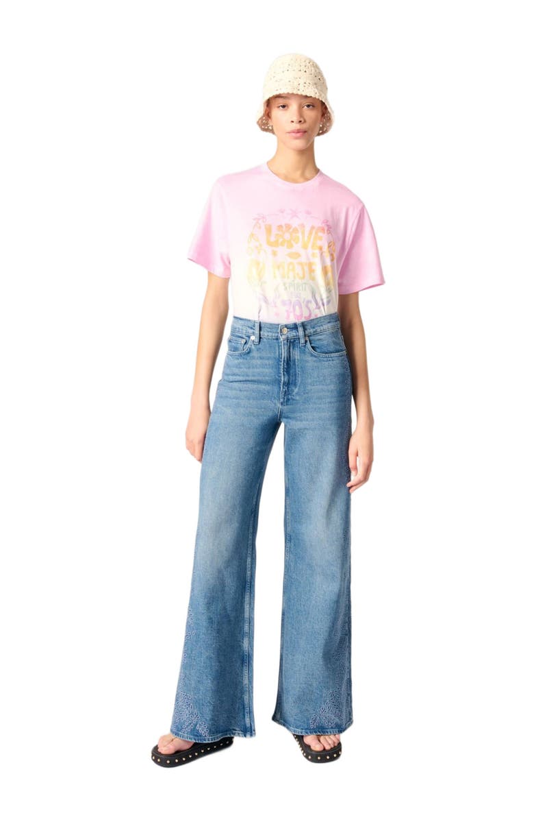 maje Embroidered jeans, Main, color, 