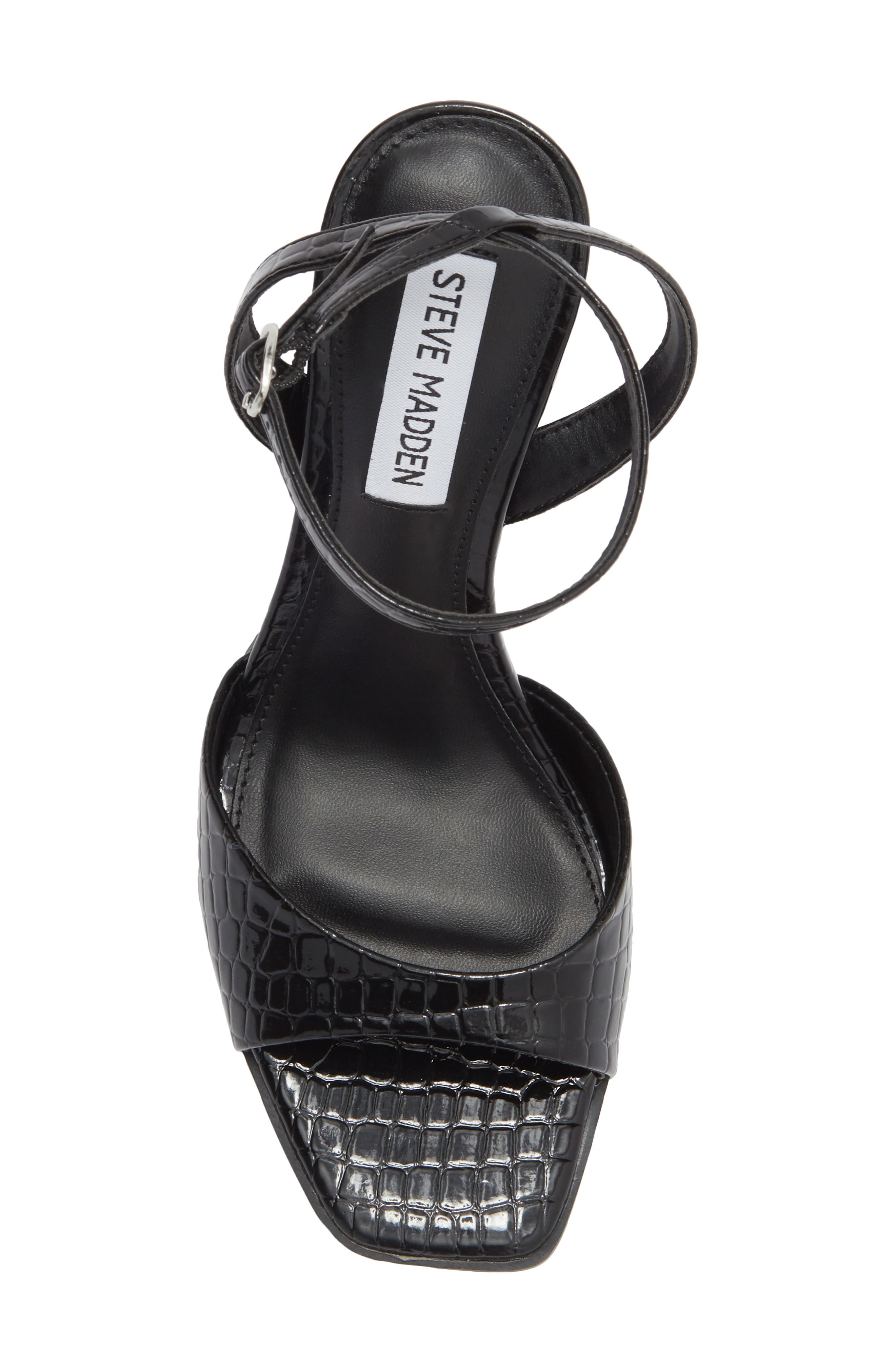 Steve Madden Presten Ankle Strap Sandal, Alternate, color, Black Lizard