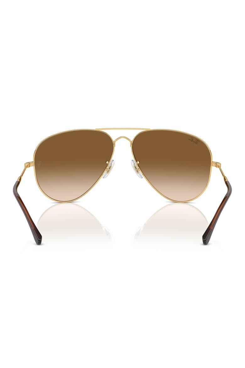 Old Aviator 58mm Gradient Sunglasses, Alternate, color, GOLD FLASH