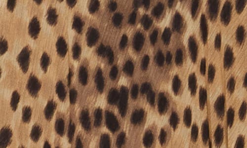 Donna Karan Pleated Asymmetric Skirt In Cheetah Print