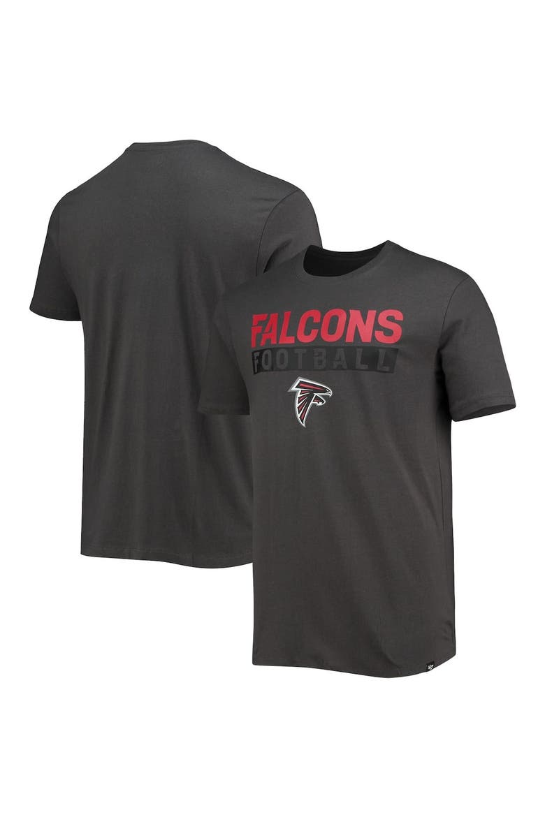 Men's '47 Charcoal Atlanta Falcons Dark Ops Super Rival T-Shirt, Main, color, Charcoal