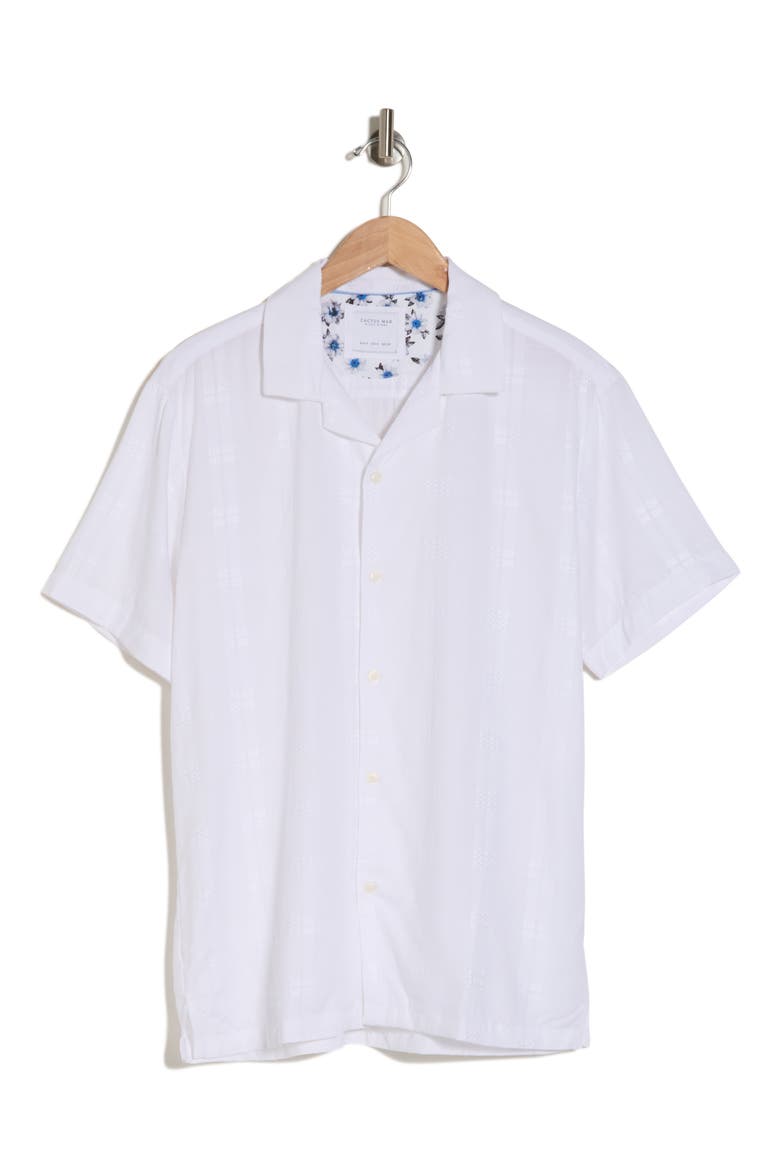 Dobby Short Sleeve Shirt, Alternate, color, WHITE