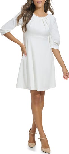 calvin klein pleated a line dress Side Tie Pleated A-Line Dress (Women)