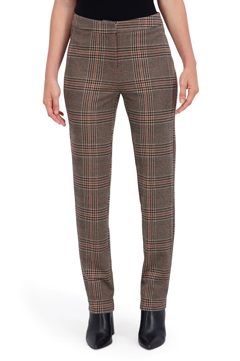 Houndstooth Print Trousers, Main, color, BLACK/ BROWN/ CAMEL