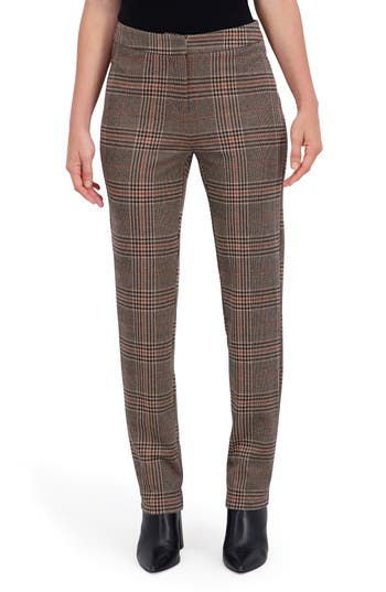 Ookie & Lala Plaid Trousers In Brown