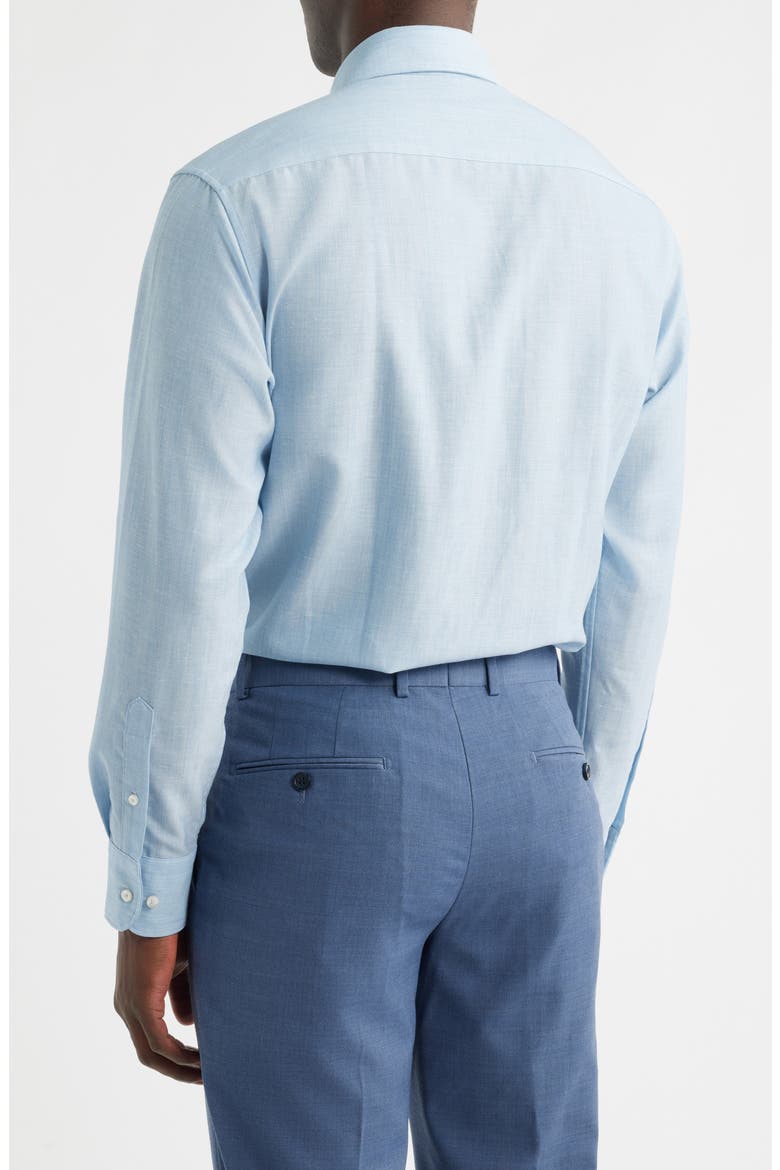 Soft Luxury Modern Fit Wool & Linen Non-Iron Dress Shirt, Alternate, color, SKY