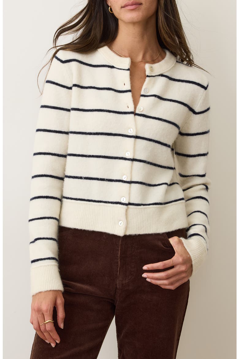 Sausalito Stripe Wool Blend Cardigan, Main, color, HARBOR STRIPE