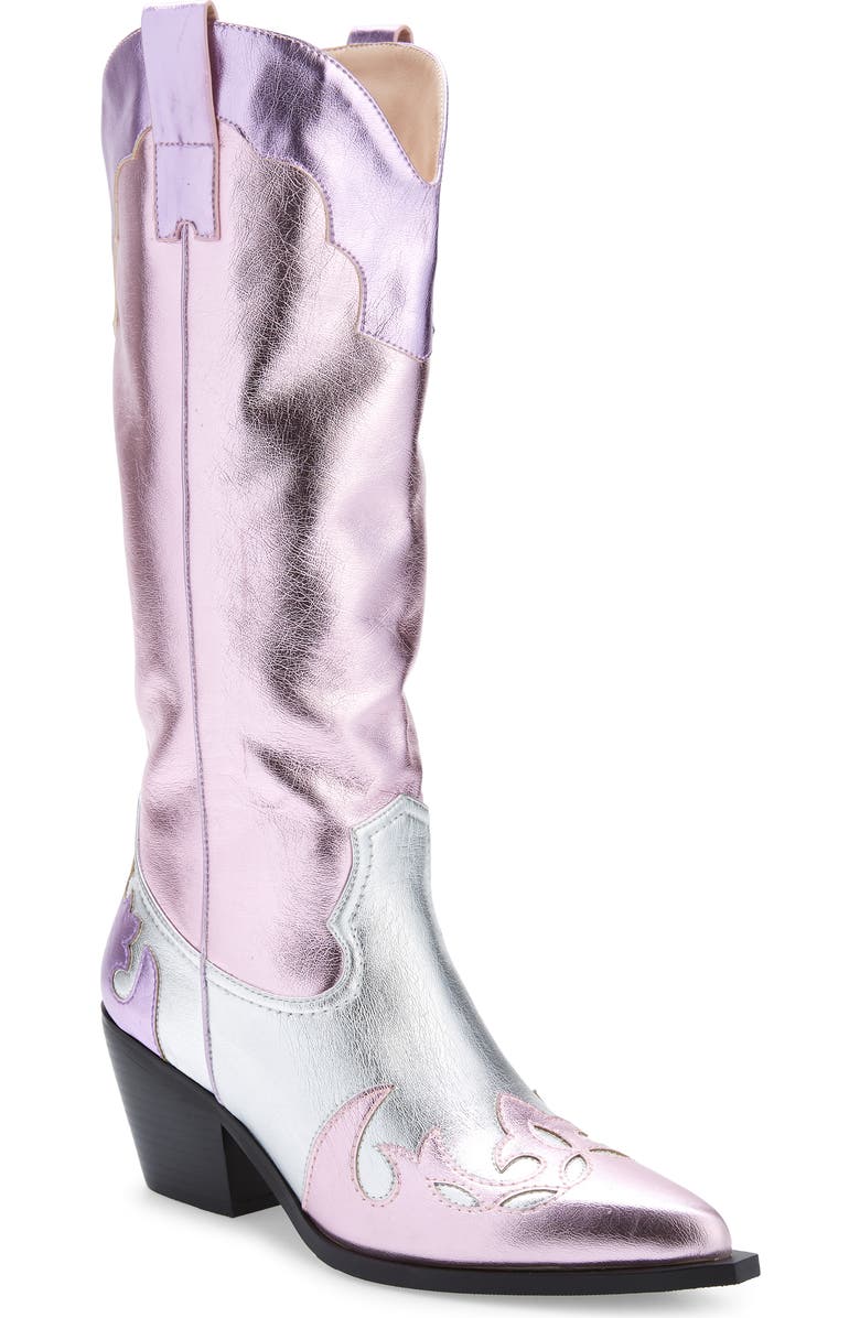 AZALEA WANG Hendrix Knee High Western Boot, Main, color,