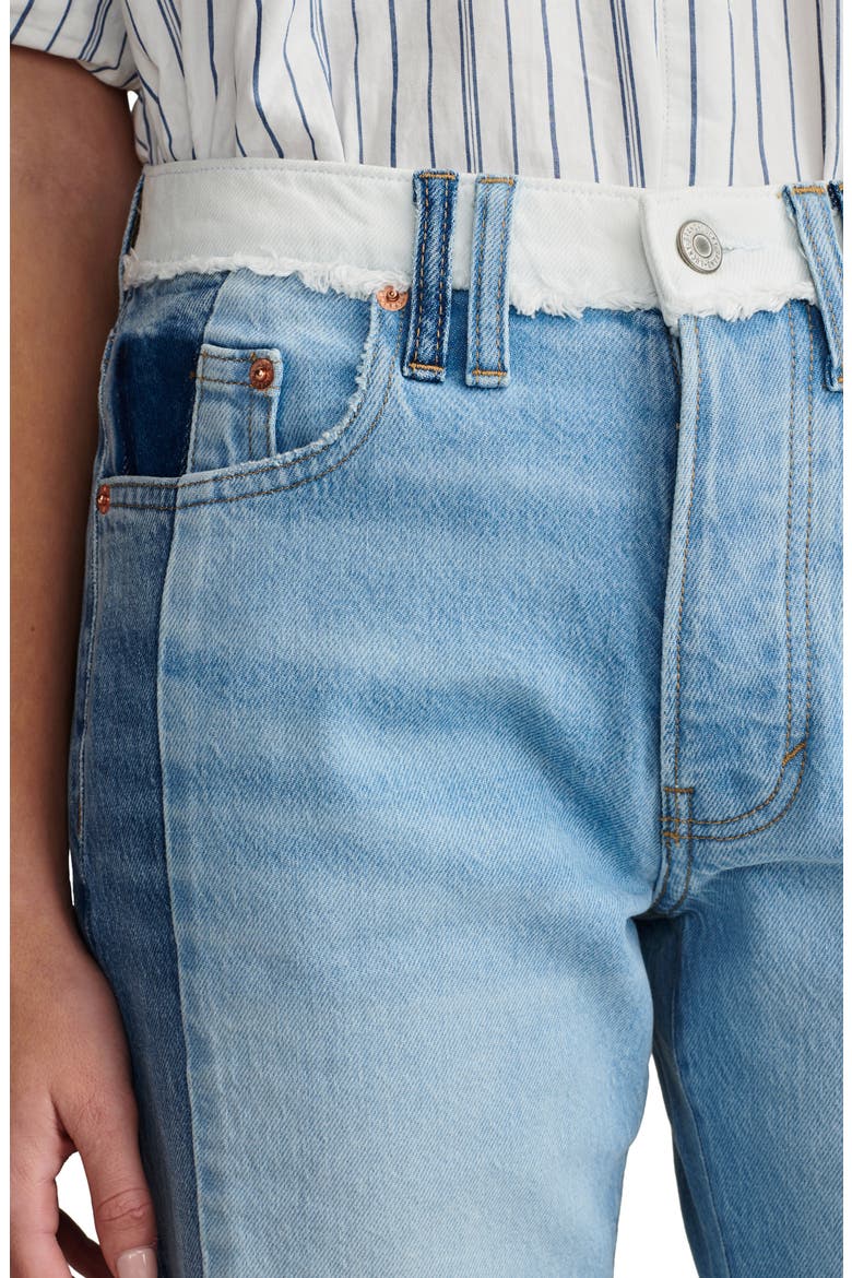 High Waist '90s Loose Fit Crop Jeans, Alternate, color, PIECED TOGETHER