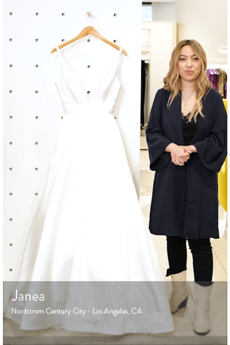 Plunge Neck Taffeta Ballgown video