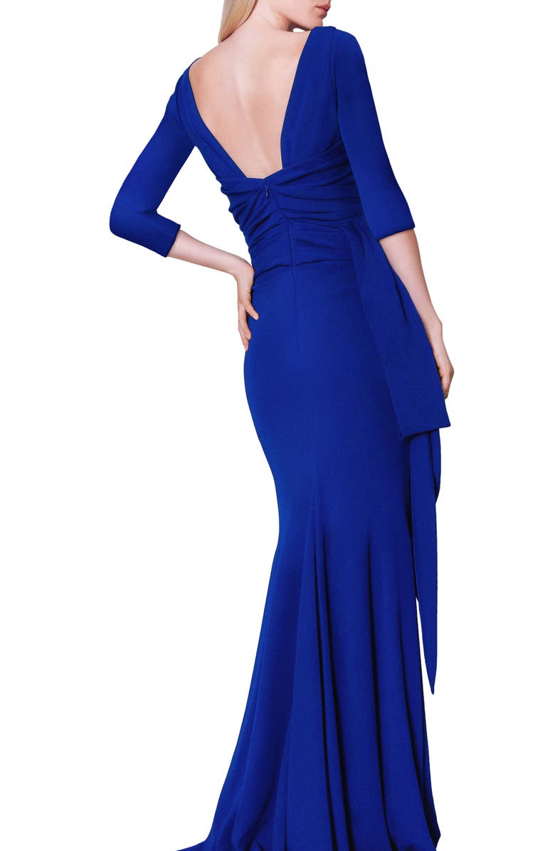 Talbot Runhof Stretch Crepe Mermaid Gown, Alternate, color, 