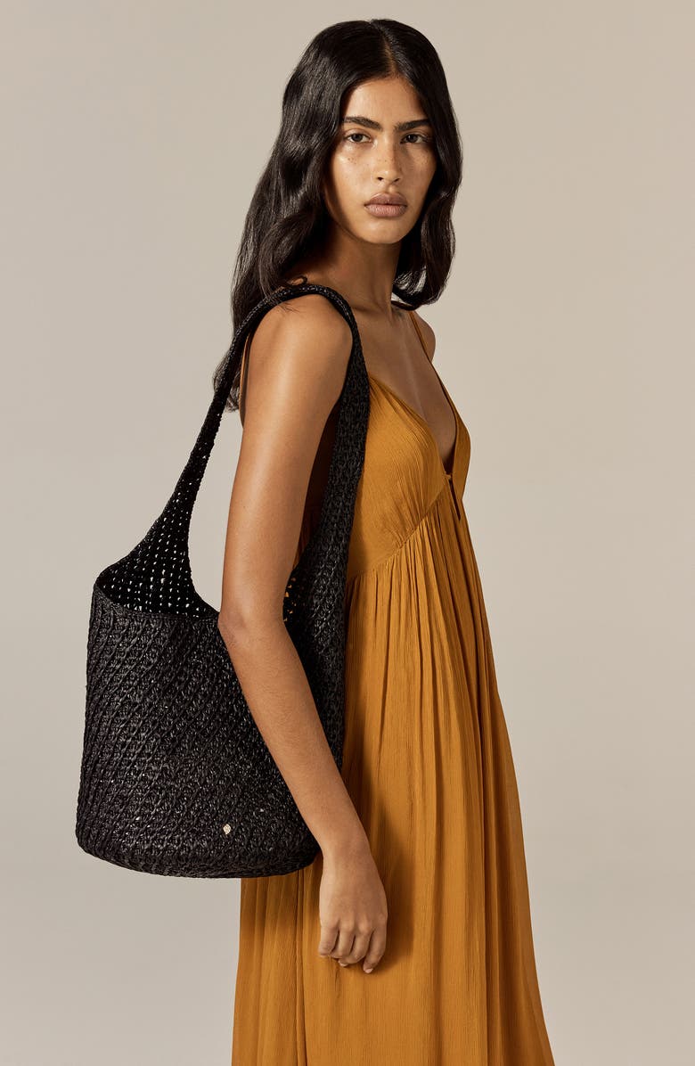 Helen Kaminski Lani Crochet Raffia Shoulder Bag, Alternate, color,