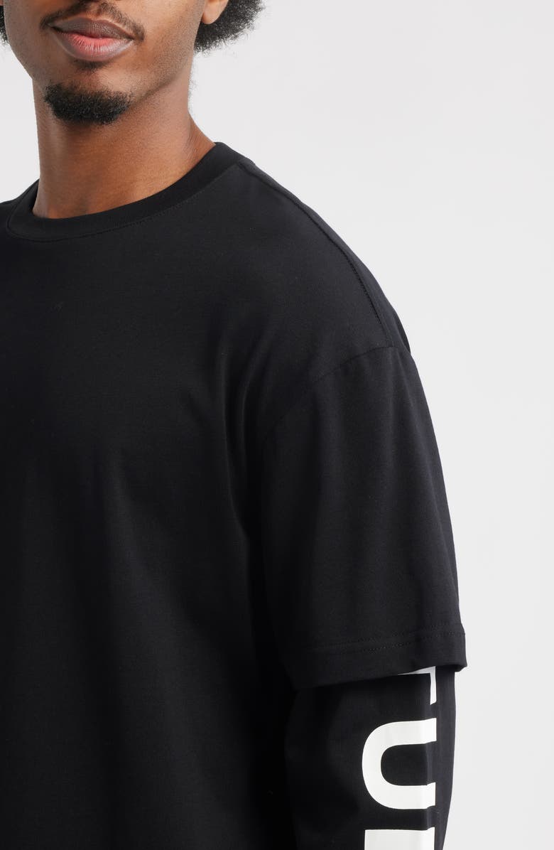 SANTO STUDIO Preda Layered Look T-Shirt, Alternate, color, Black