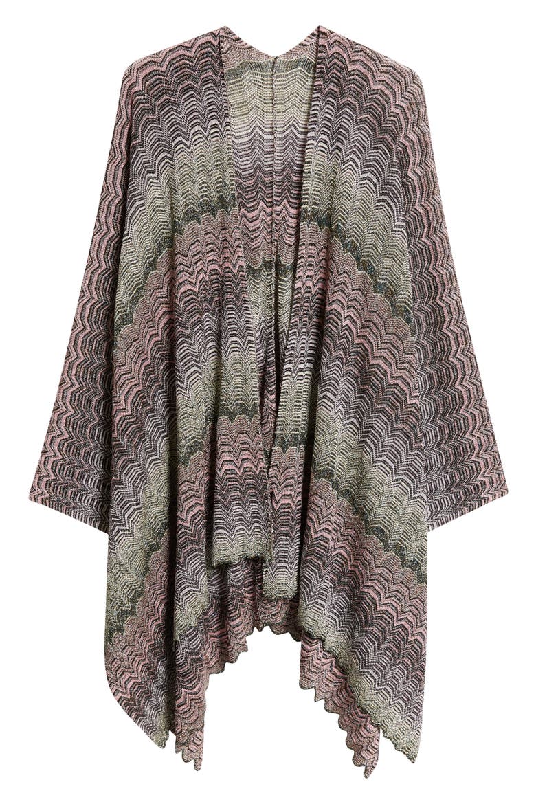 Metallic Stripe Knit Cape, Alternate, color, GREY MULTI VAR 0001