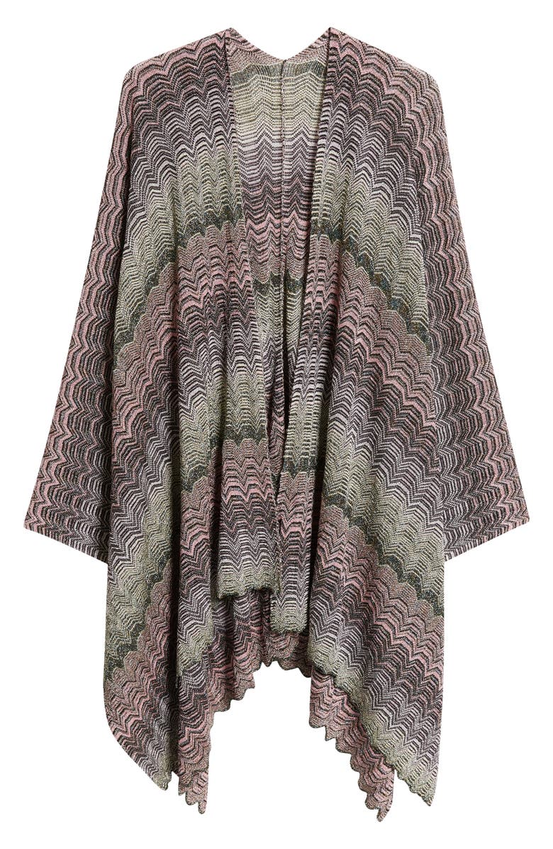Missoni Metallic Stripe Knit Cape, Alternate, color, 