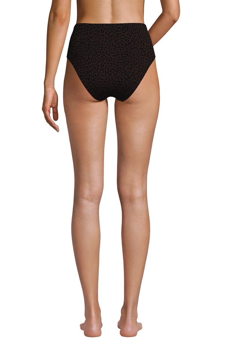 Lands' End Cheeky High Waisted Bikini Bottoms, Alternate, color, Brown Leopard