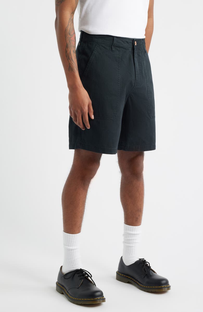 Brixton Surplus Cotton Shorts, Alternate, color, Washed Black