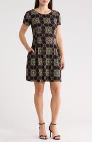 Connected Apparel Print T-Shirt Dress