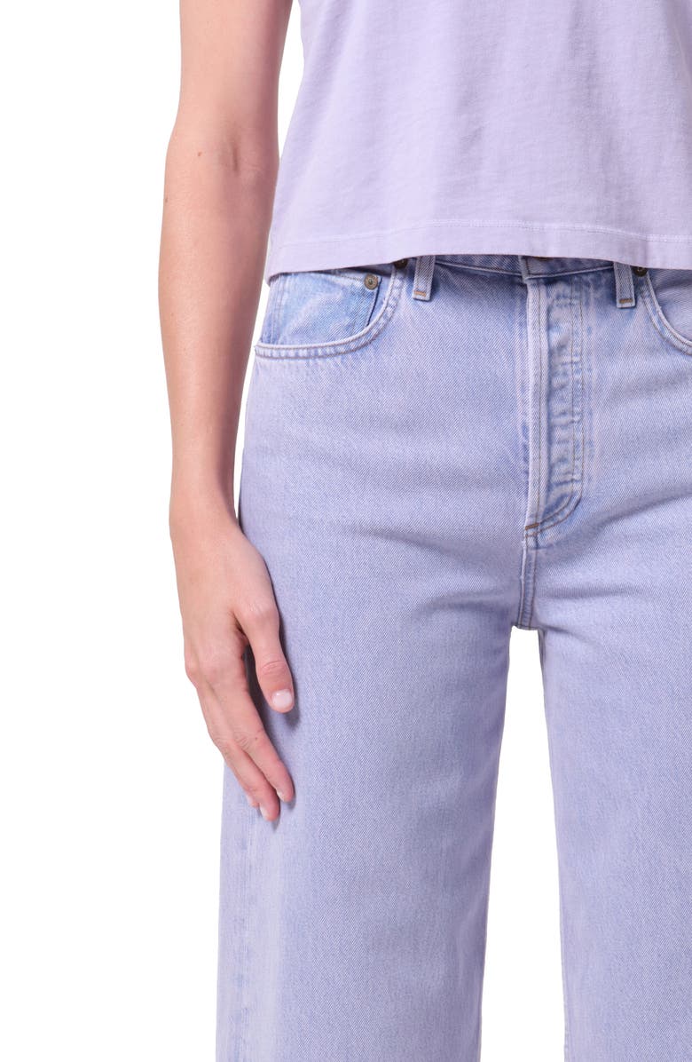 AGOLDE Ren High Waist Ankle Wide Leg Jeans, Alternate, color, Aura