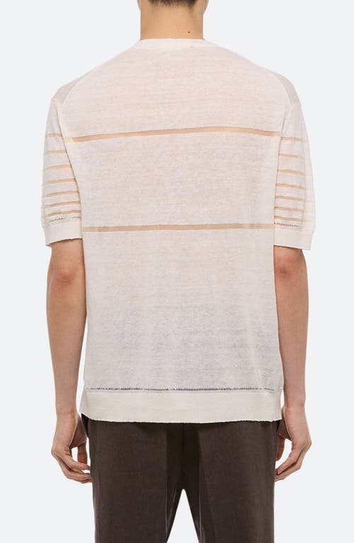 Helmut Lang Sheer Stripe Linen T-shirt