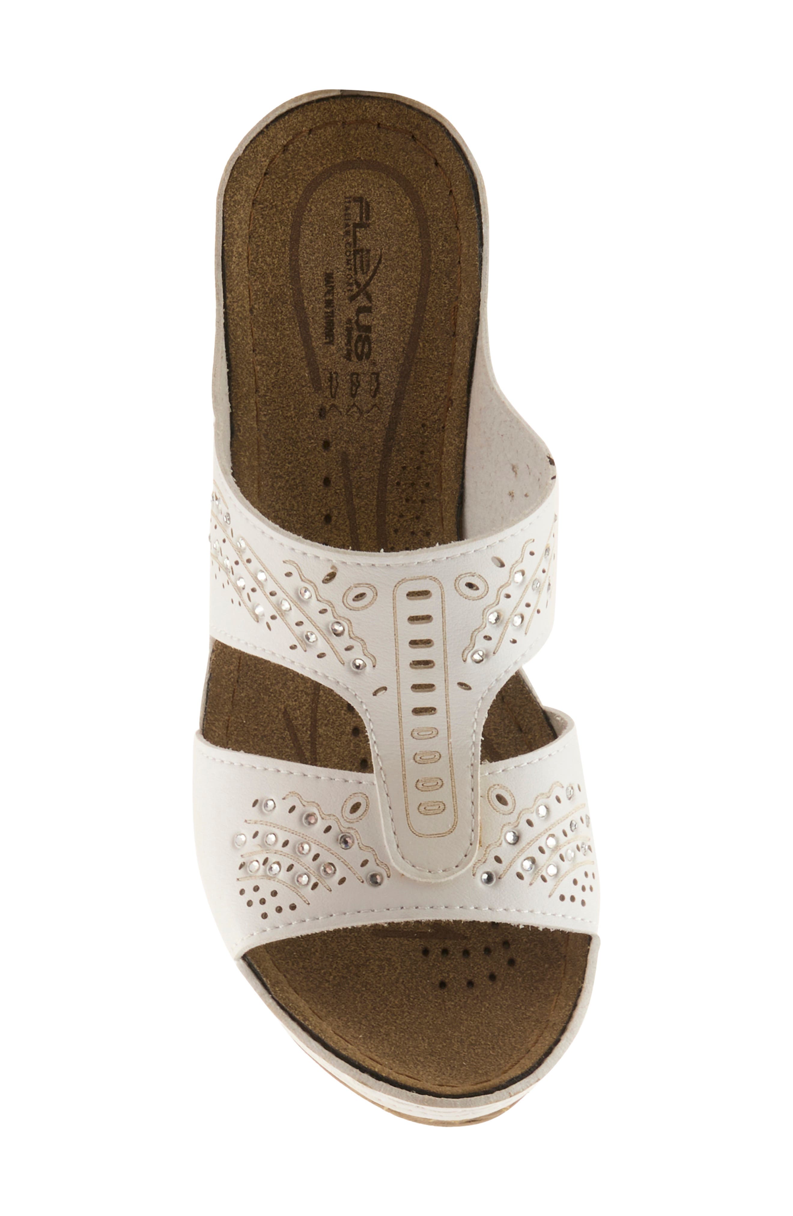 Wedge Sandal, Alternate, color, WHITE