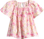 Nordstrom Kids' Flutter Sleeve Smocked Top