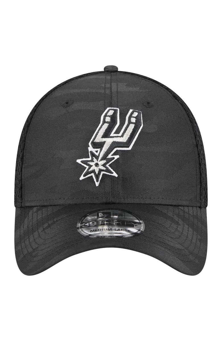 New Era Men's New Era  Black San Antonio Spurs Subtle Camo 39THIRTY Flex Hat, Alternate, color, 