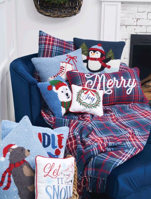 C & F Home C&f Home Joy Wreath Embroidered Small Christmas Pillow, 10" X 10" In Red