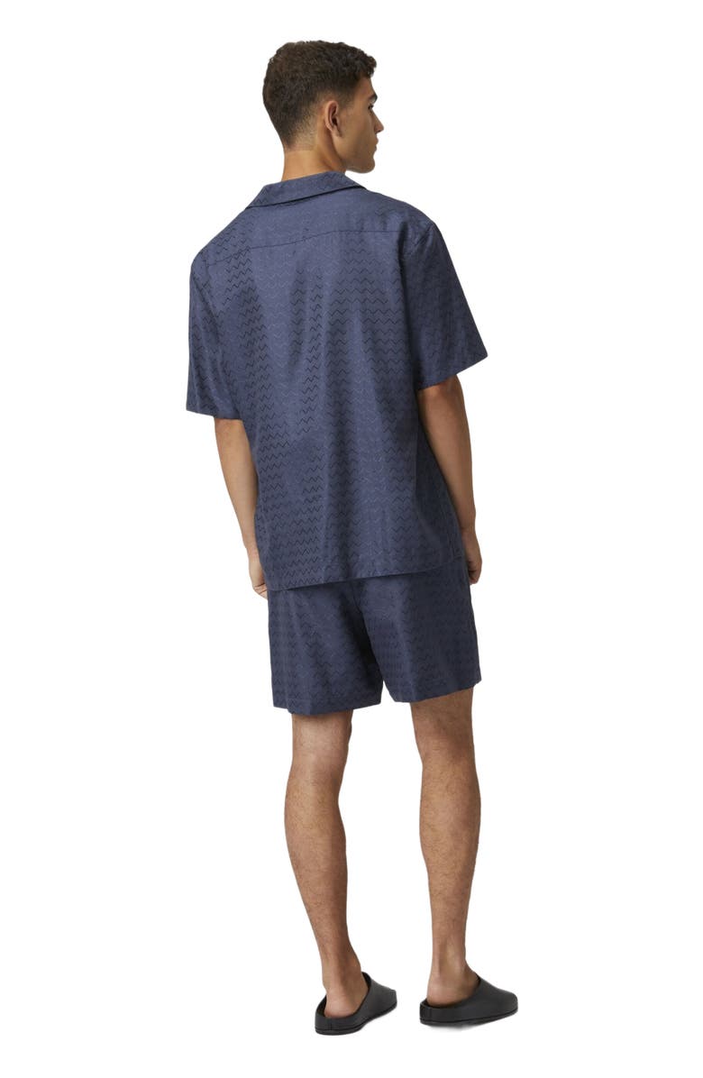 Missoni Tailored Shorts In Cotton, Viscose And Linen With Shiny Zigzag Pattern, Alternate, color, Blue