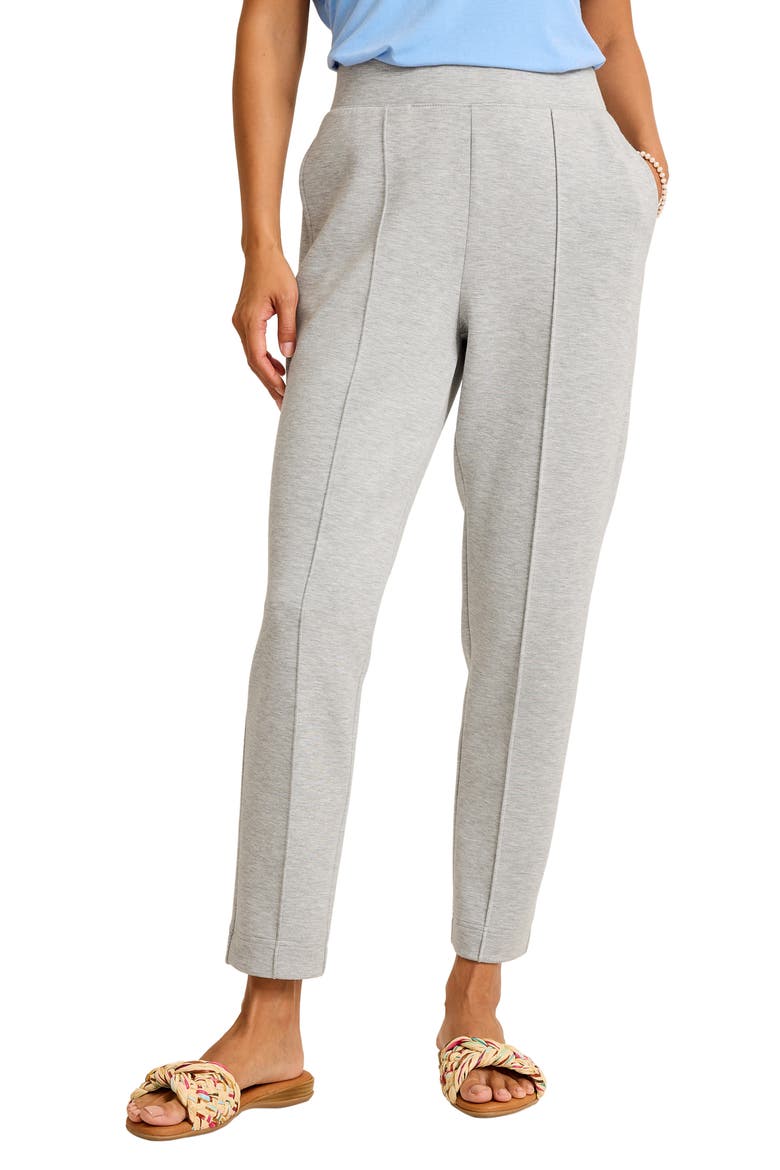 Palm Voyage Pintuck Pleat Knit Pants, Main, color, PEARL GREY HEATHER