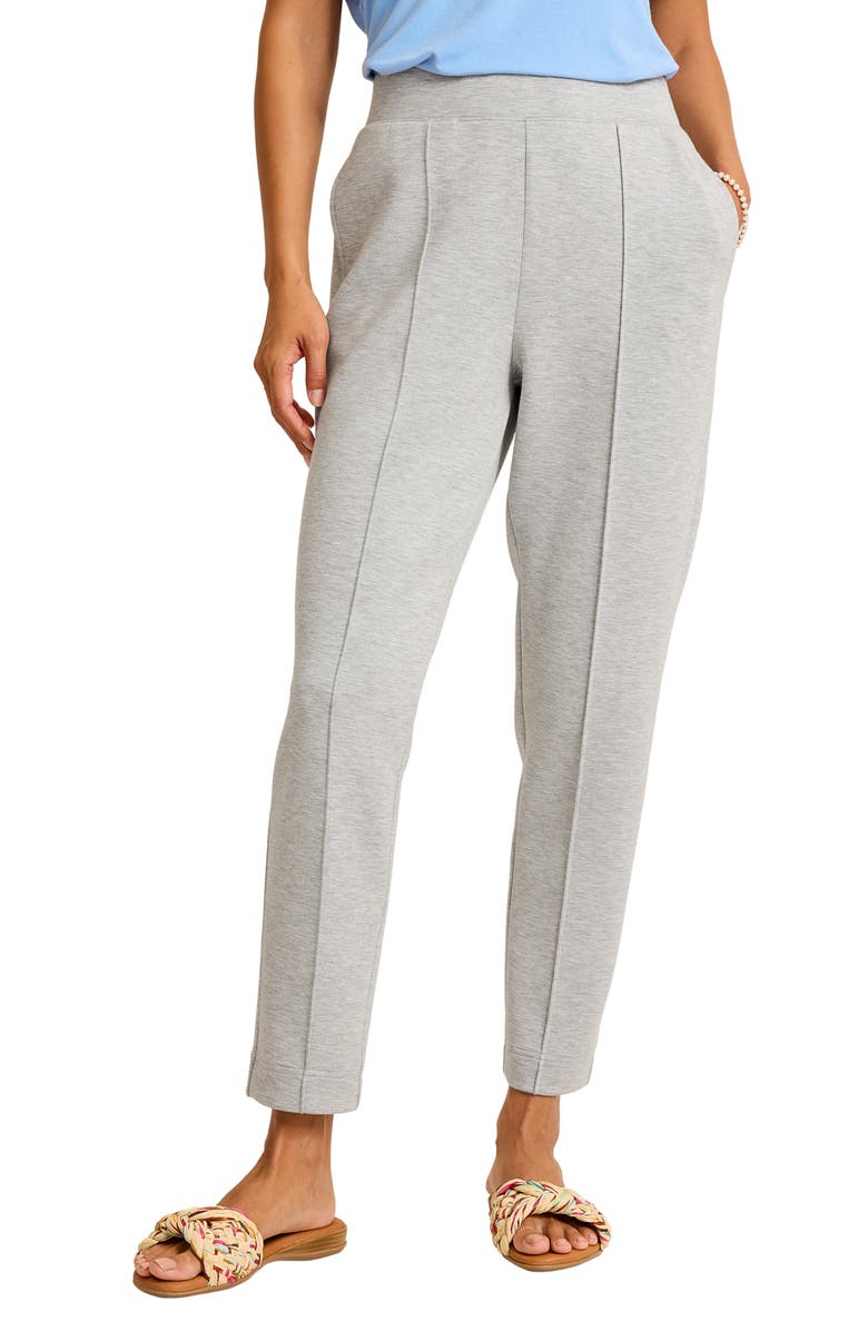 Tommy Bahama Palm Voyage Pintuck Pleat Knit Pants, Main, color, Pearl Grey Heather