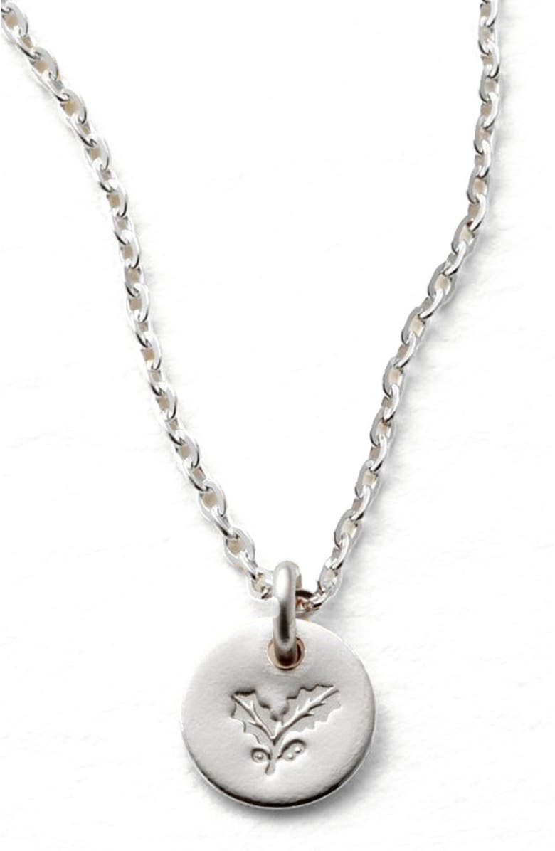 MADE BY MARY December Birth Flower Necklace, Main, color, Silver