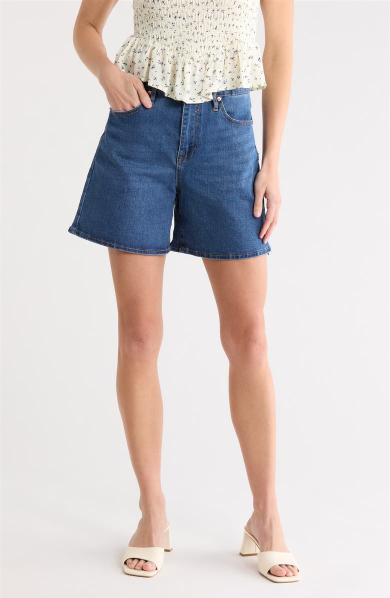 Vigoss Clean Hem Shorts, Main, color, Indigo