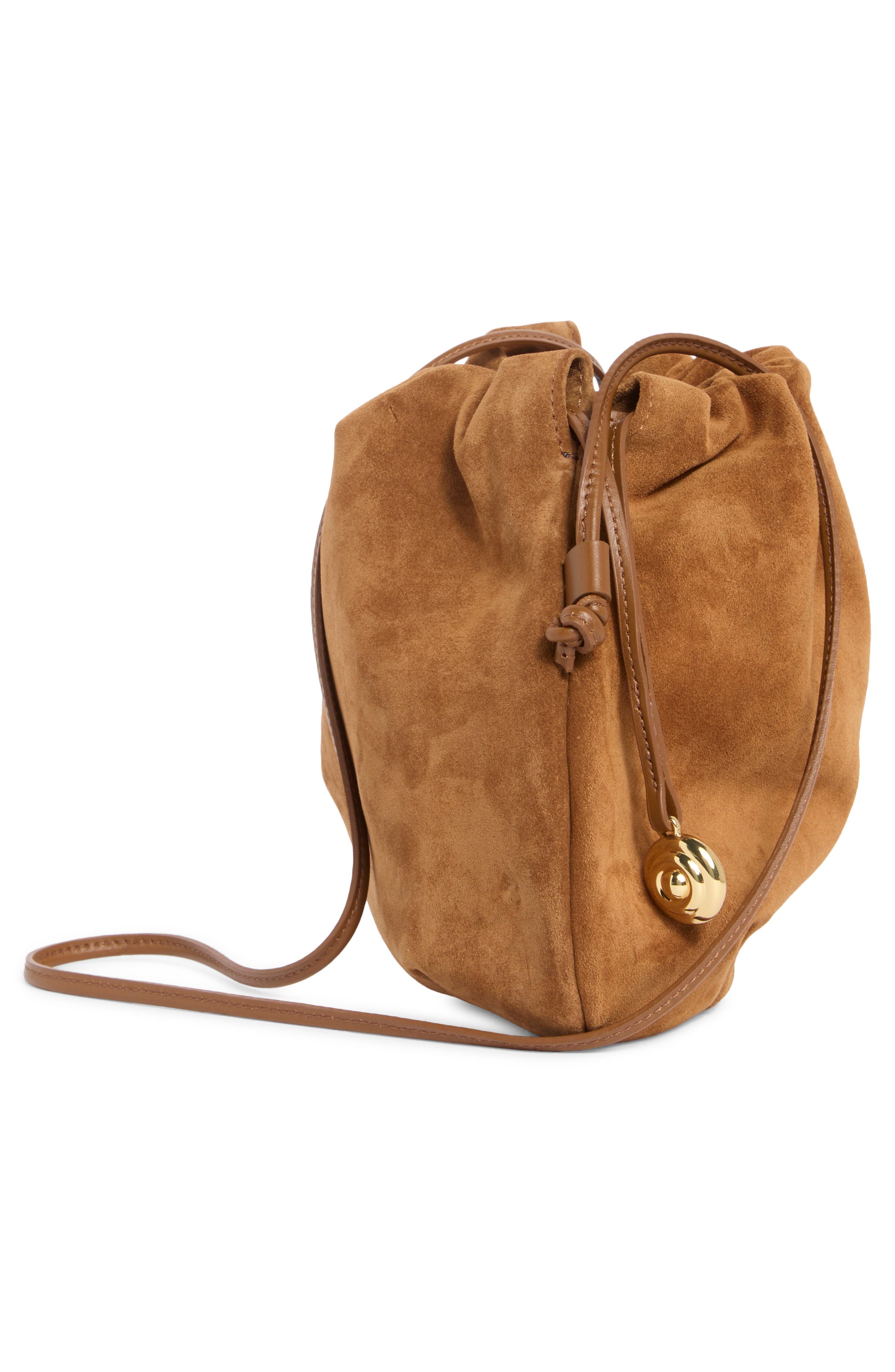 LIFFNER Charm Suede Bucket Bag, Alternate, color, Saddle Brown