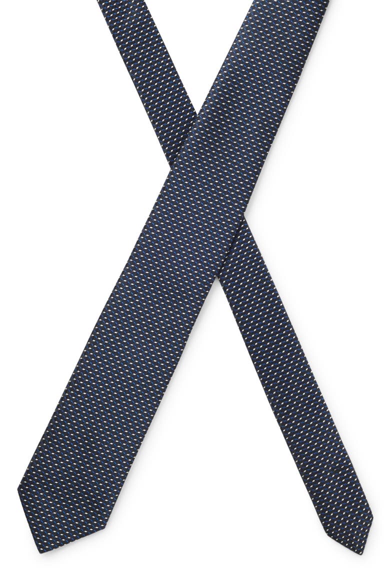 Geometric Silk Blend Tie, Alternate, color, DARK BLUE